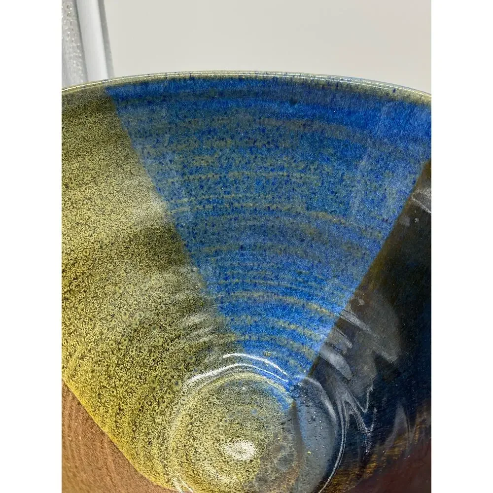 Vintage‎ Studio Art Pottery Bowl MultiColor Deep Bowl